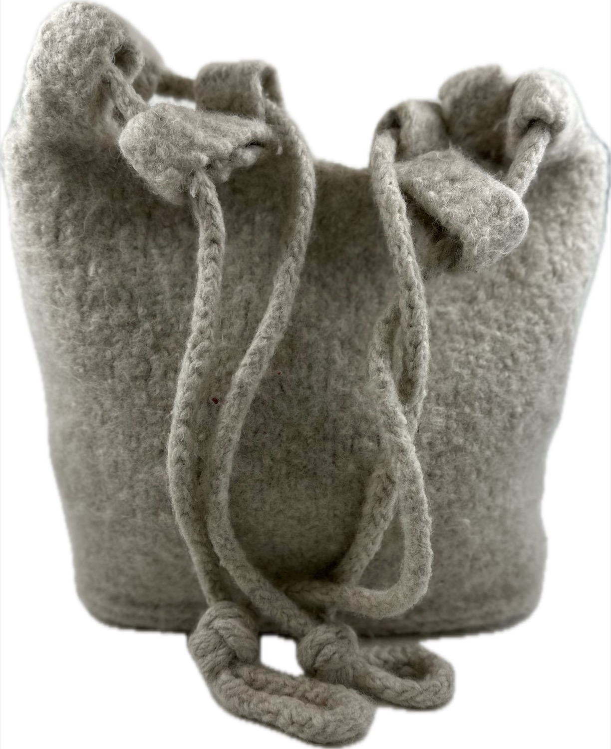 Natural grey drawstring purse